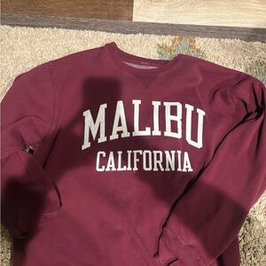 Brandy Melville Burgundy 'Malibu California' Crewneck